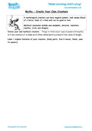 Worksheets for kids - myths-create-your-own-creature
